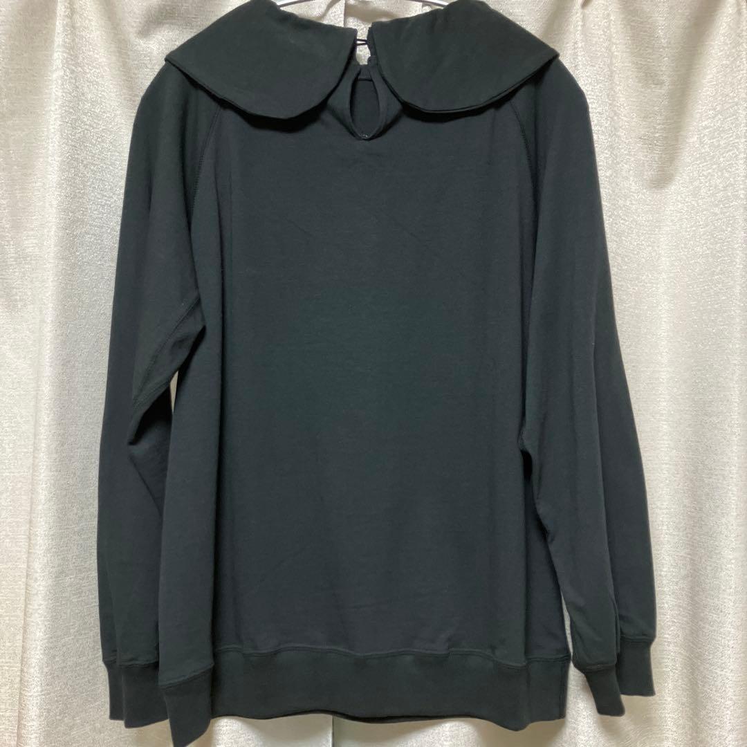 dahl'ia 大きな襟付き ブラック長袖トップス