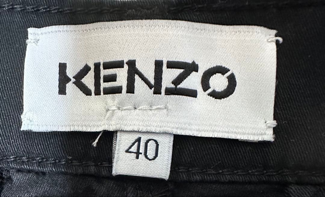 新品 タグ付き KENZO テーパードクロップドパンツ 黒 サイズ40