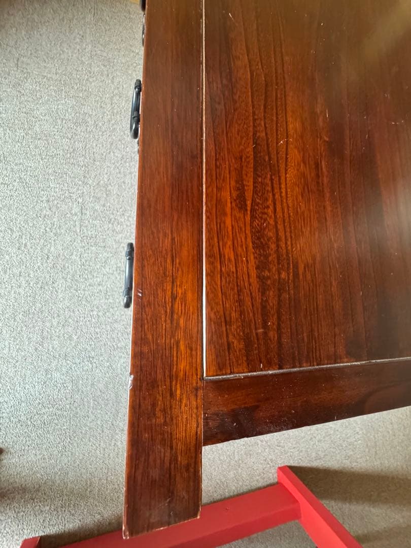 銘木アンティーク調木製タンス 9引き出し