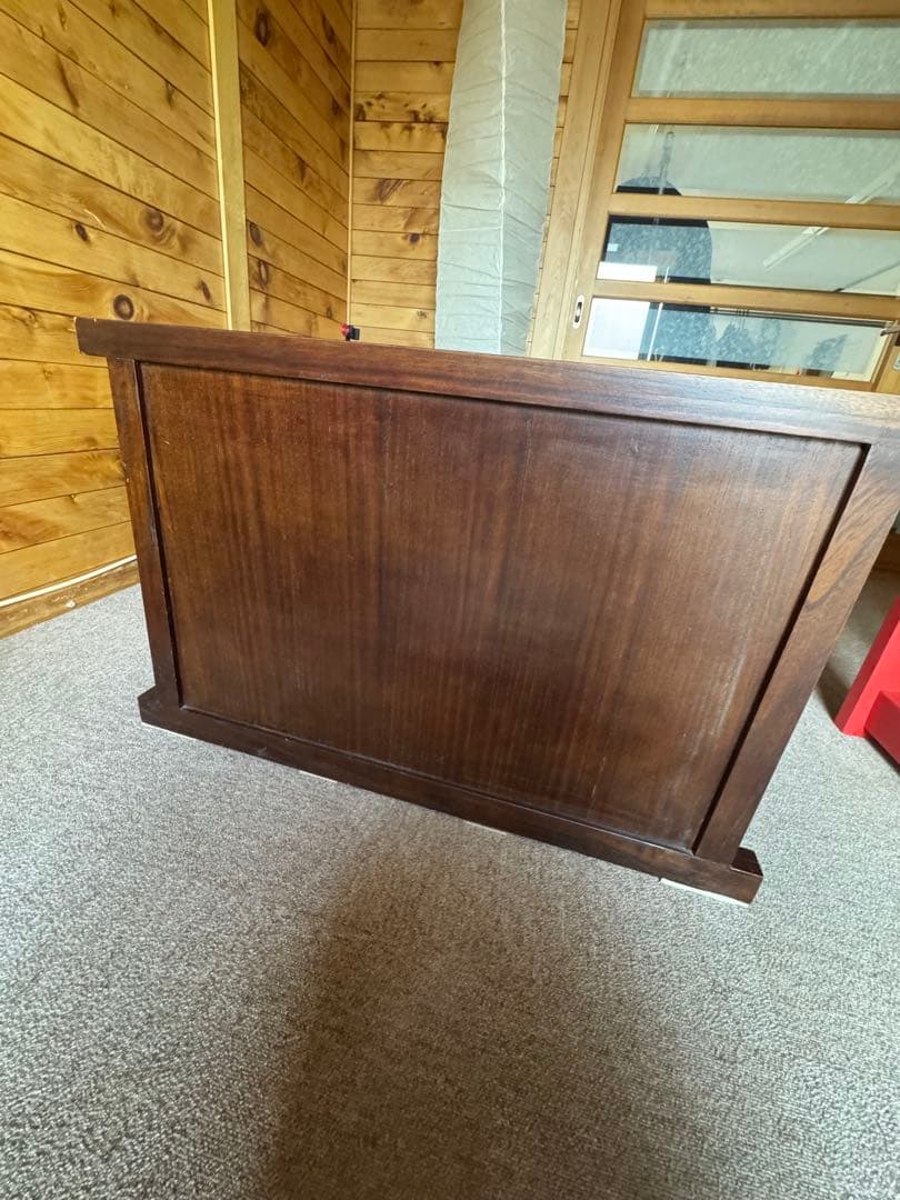 銘木アンティーク調木製タンス 9引き出し