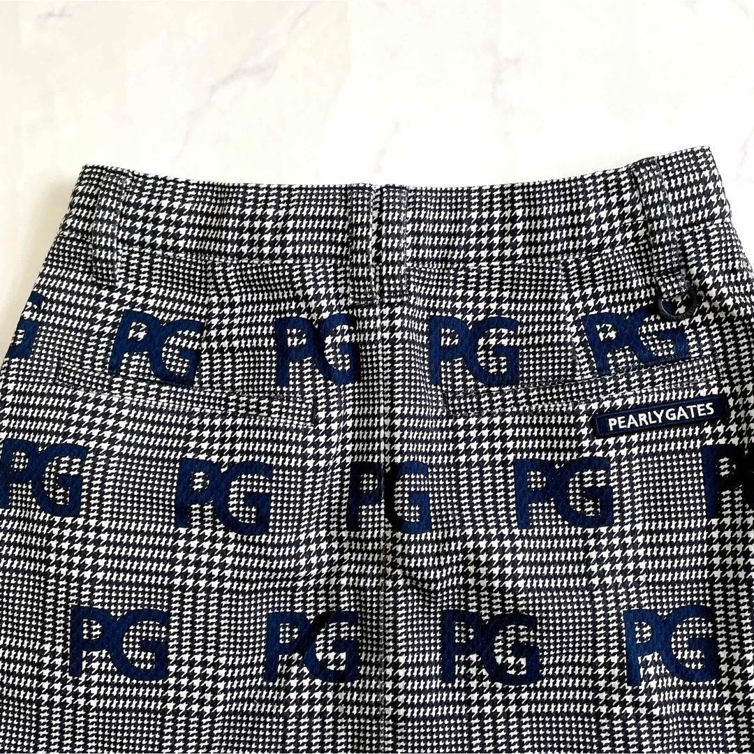 極美品 パーリーゲイツ PGロゴワッペン 千鳥格子柄 ゴルフスカート 0 近年