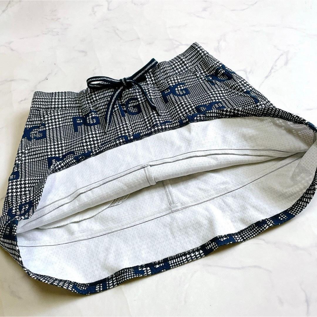極美品 パーリーゲイツ PGロゴワッペン 千鳥格子柄 ゴルフスカート 0 近年