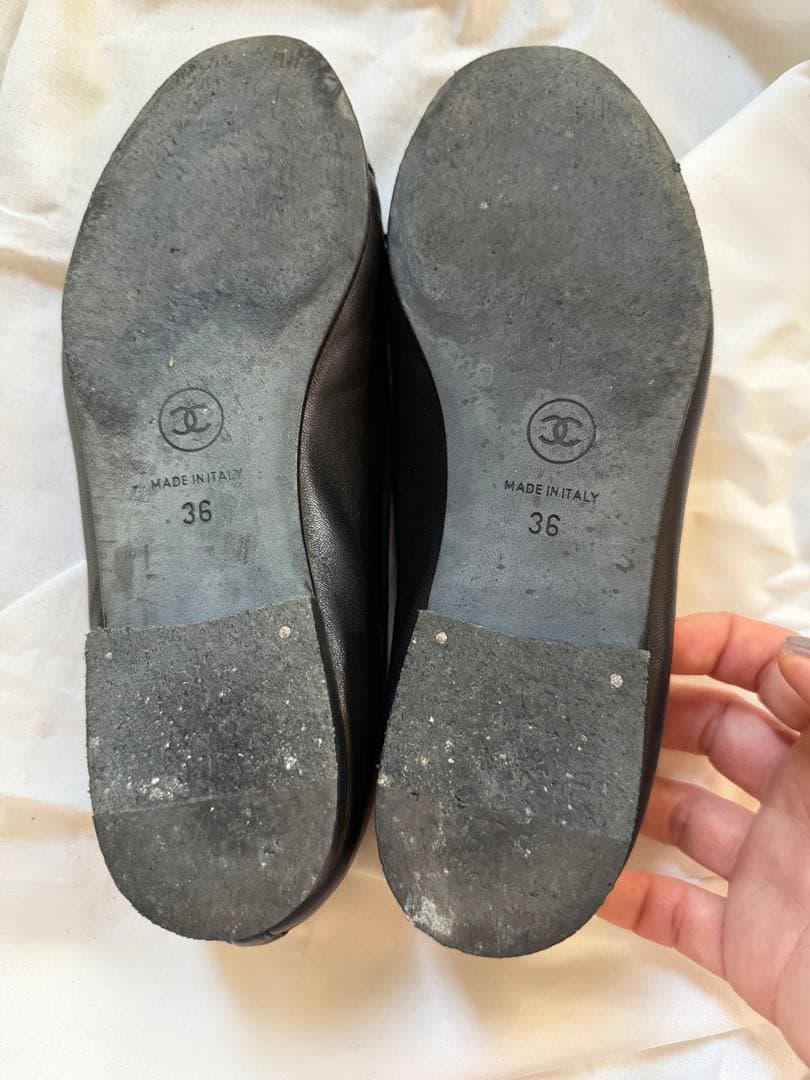 【mmm】CHANEL シャネル バレエシューズ バレリーナ 23cm