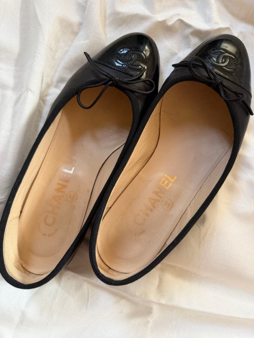 【mmm】CHANEL シャネル バレエシューズ バレリーナ 23cm