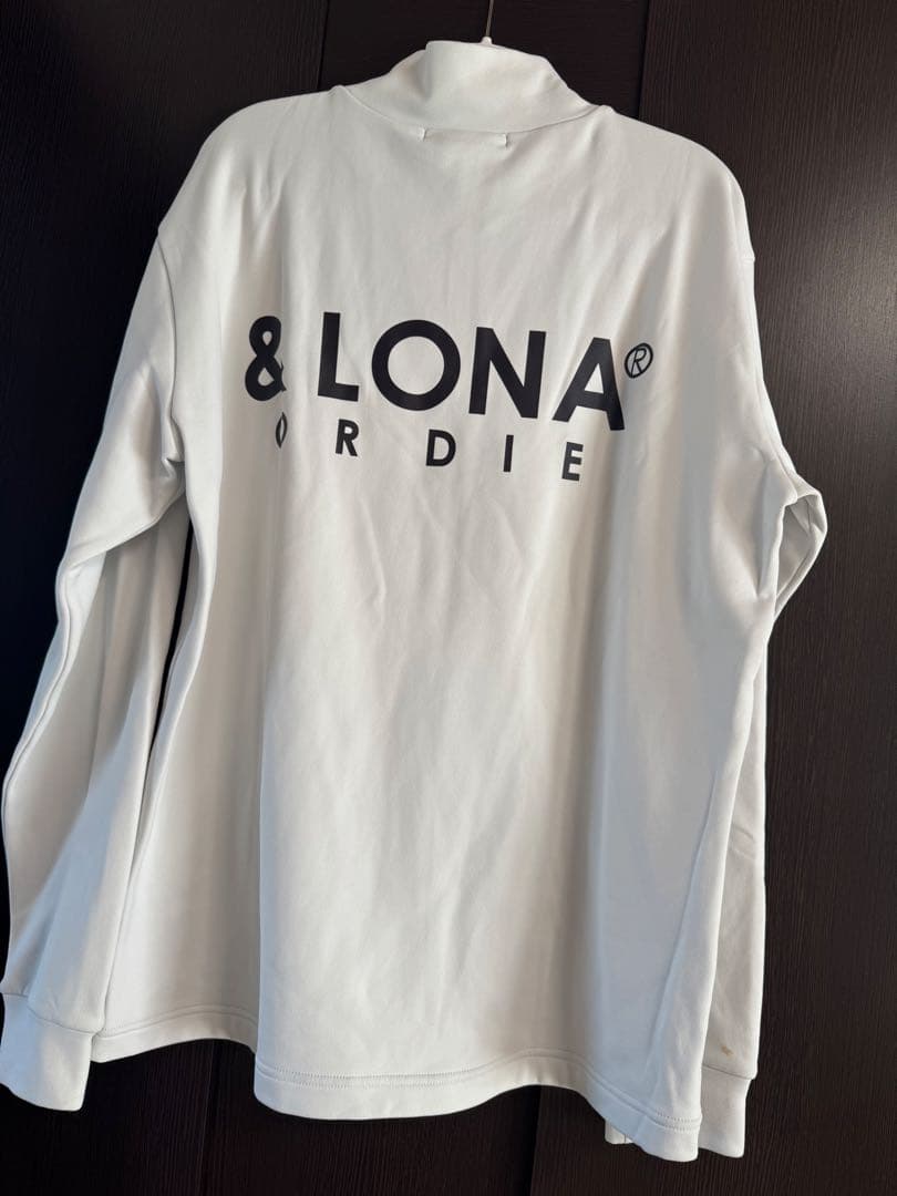 MARK&LONA ハーフジップ 裏起毛　ゴルフ ホワイト　サイズ48