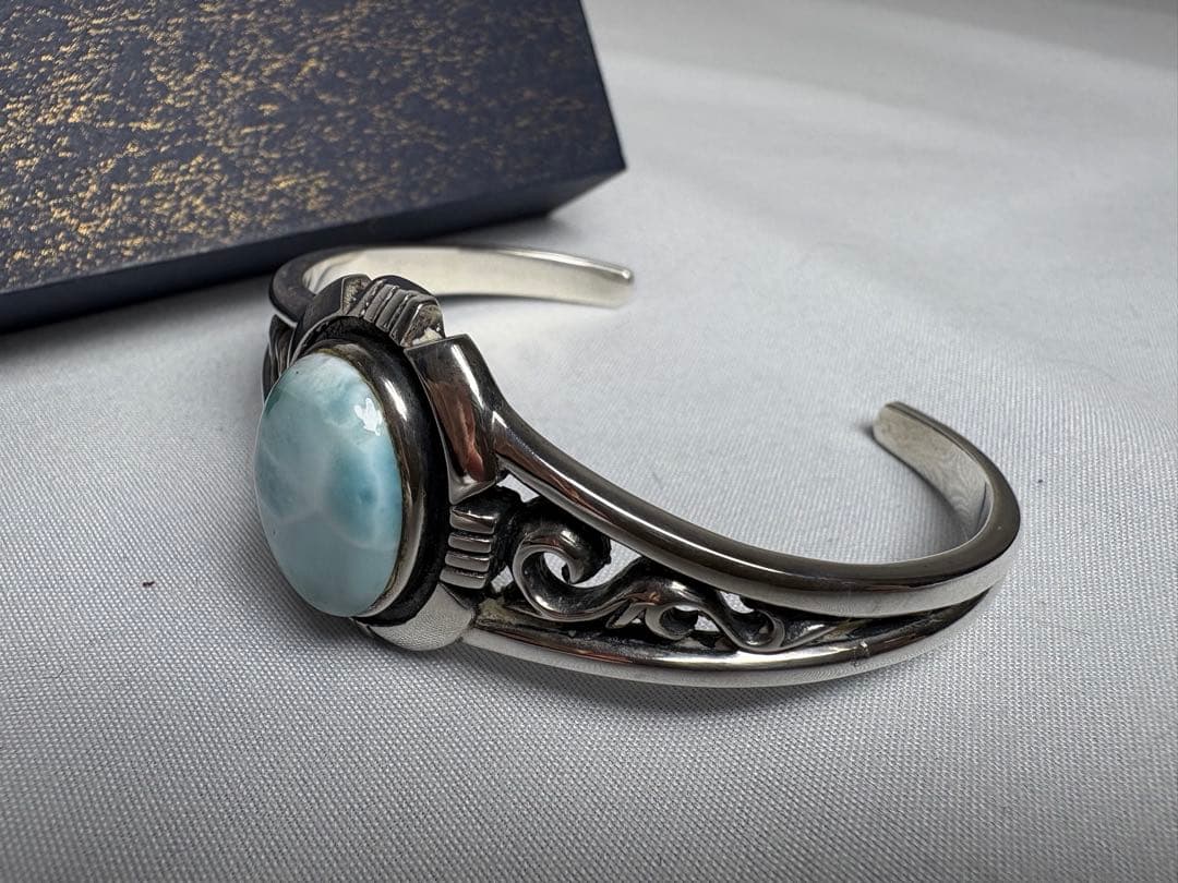 SAADバングルsv925 天然ラリマー