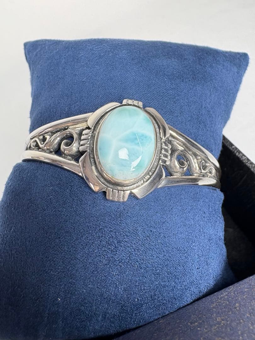 SAADバングルsv925 天然ラリマー