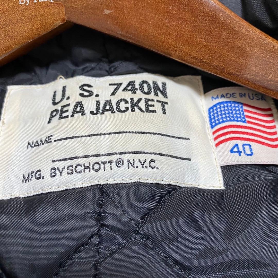 【極美品✨】Schott ピーコート USA製 U.S.740N 黒 40
