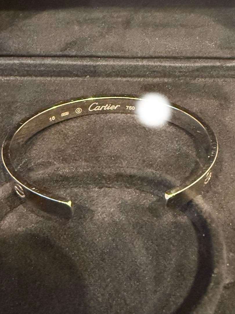 Cartier ホワイトゴールド　ラブブレス　オープンタイプ　16