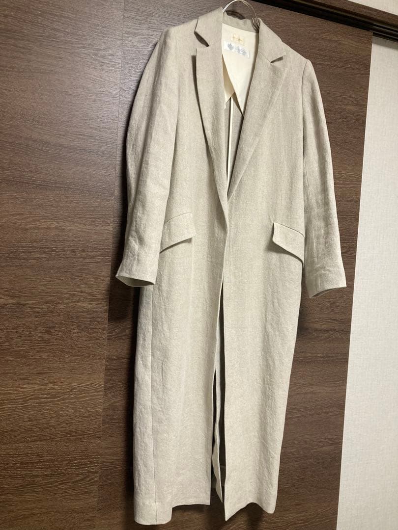 フラデリ　リネンロングコート　ベージュ　チェスターコート