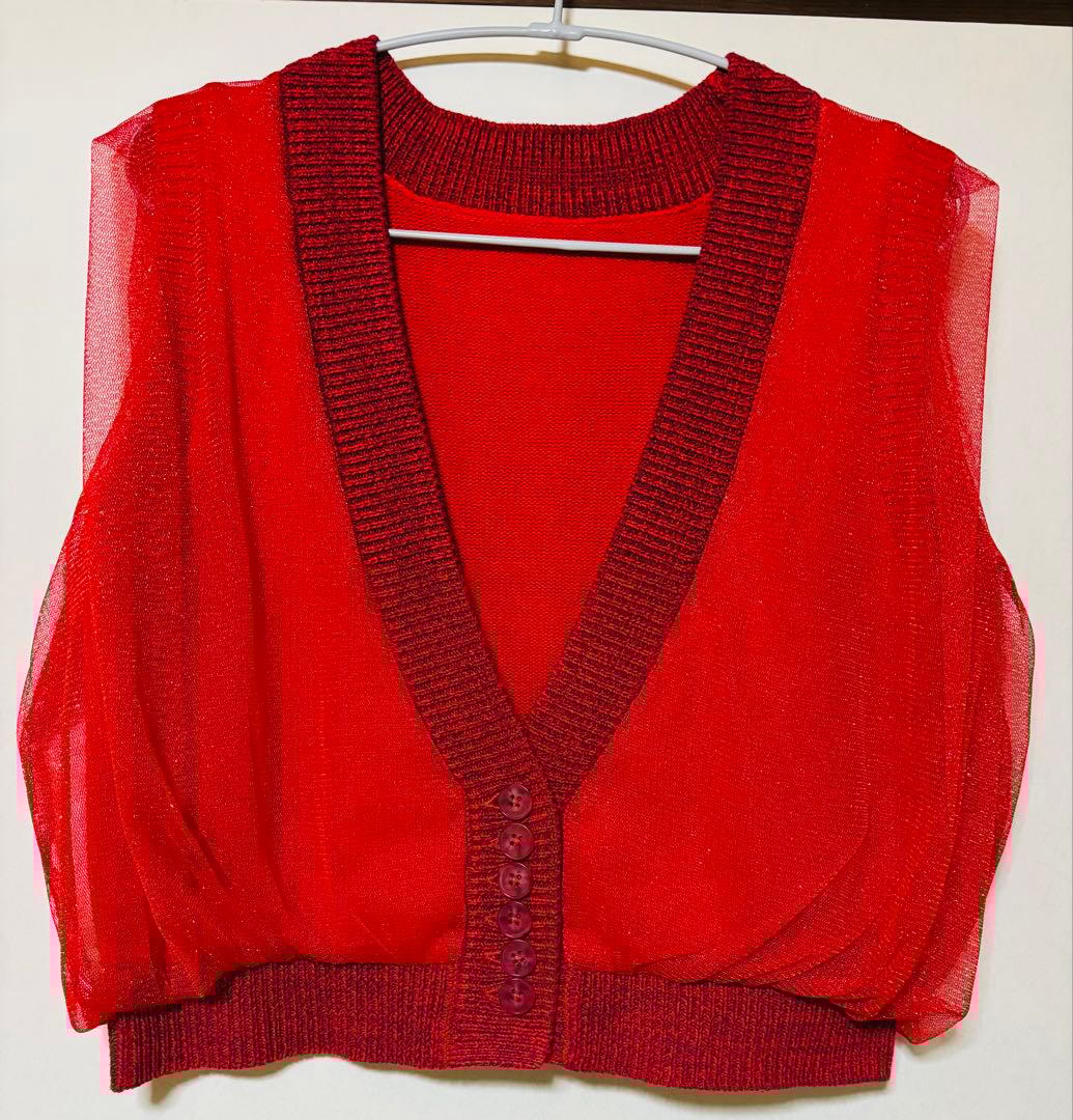 トップス Ameri LIGHT SHEER LAYERED KNIT VEST