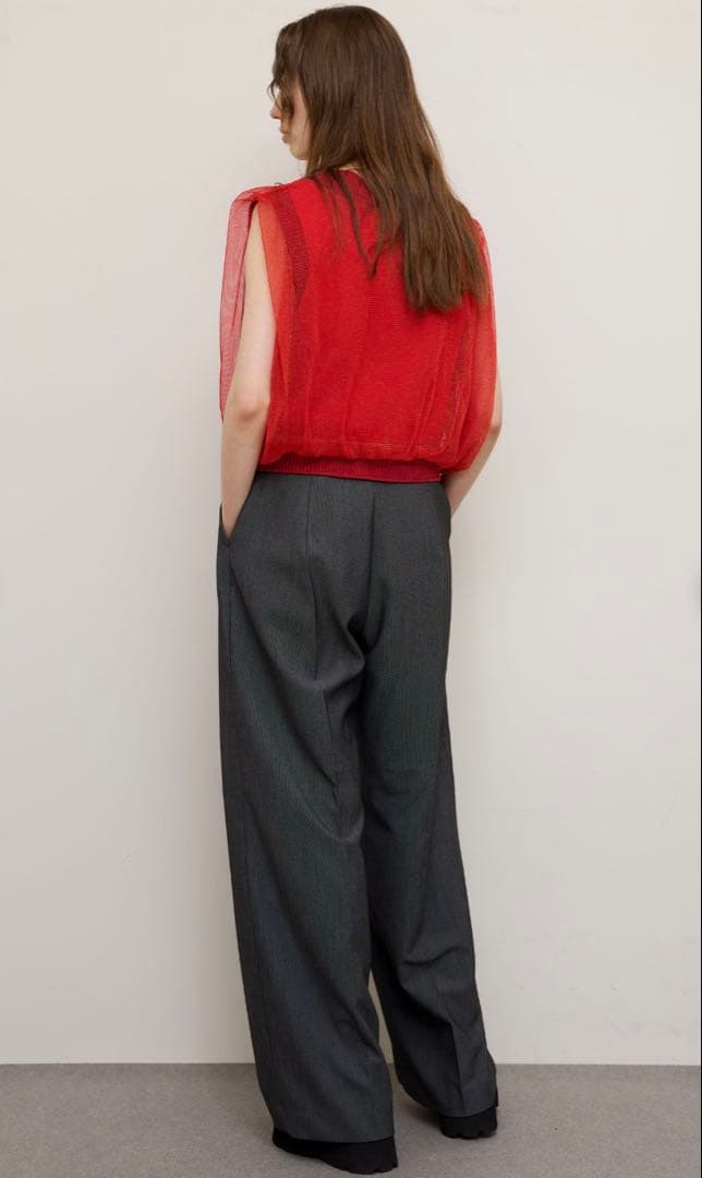 トップス Ameri LIGHT SHEER LAYERED KNIT VEST