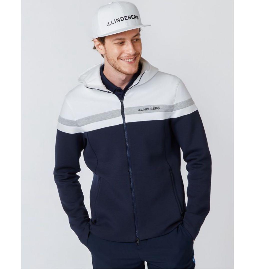 良品 ジェイリンドバーグ バックブリッジロゴストレッチフルジップゴルフパーカーL