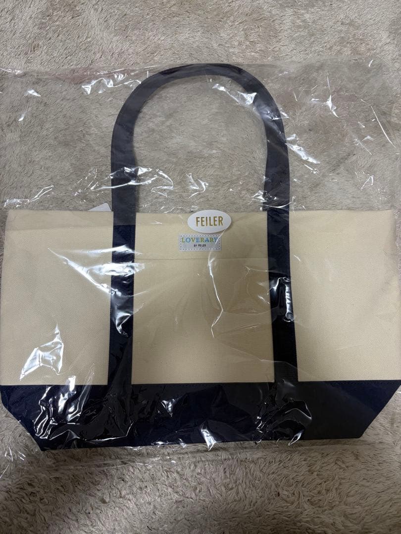 【新品】フェイラー　オールドテディ　アイボリー　ワッペントートバッグ　(大)