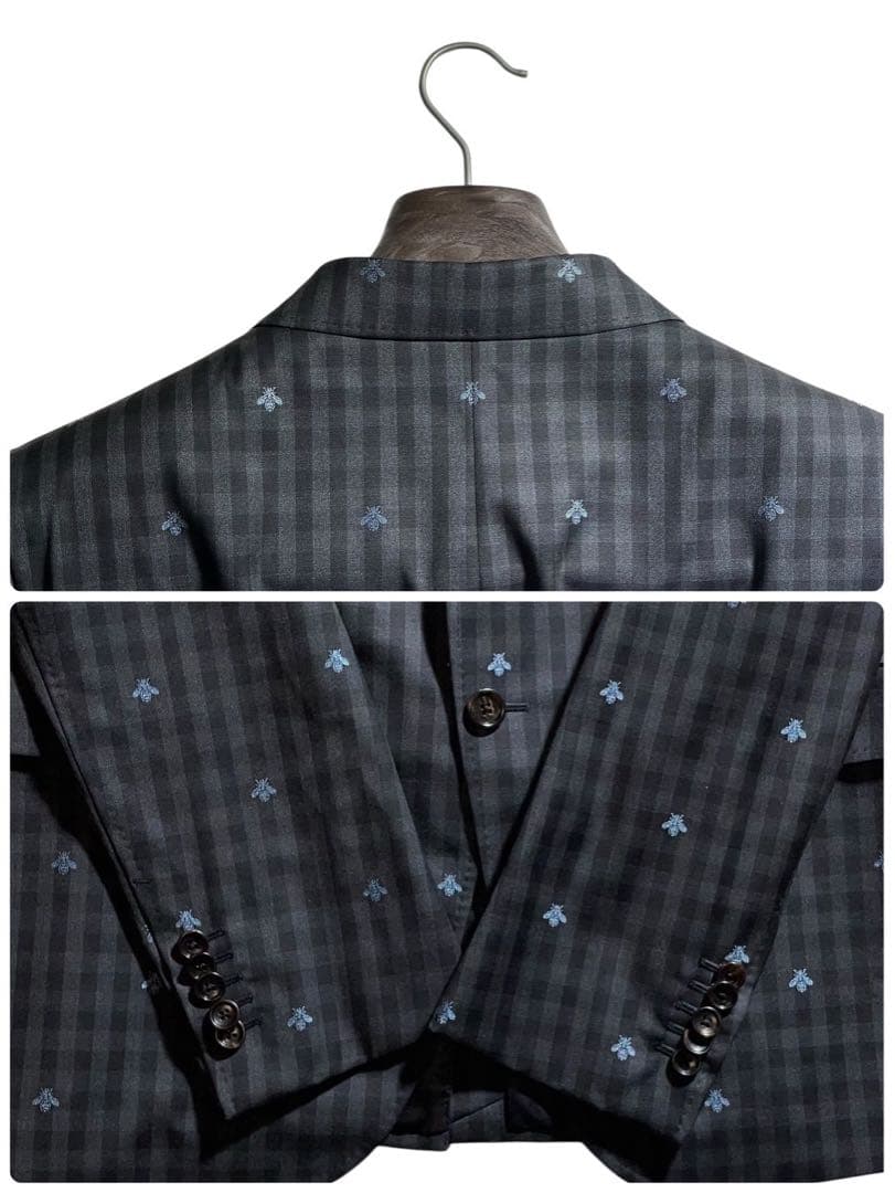 グッチ　現行！ミケーレ期　豪華ビー◎ スーツ セットアップ 50 XL