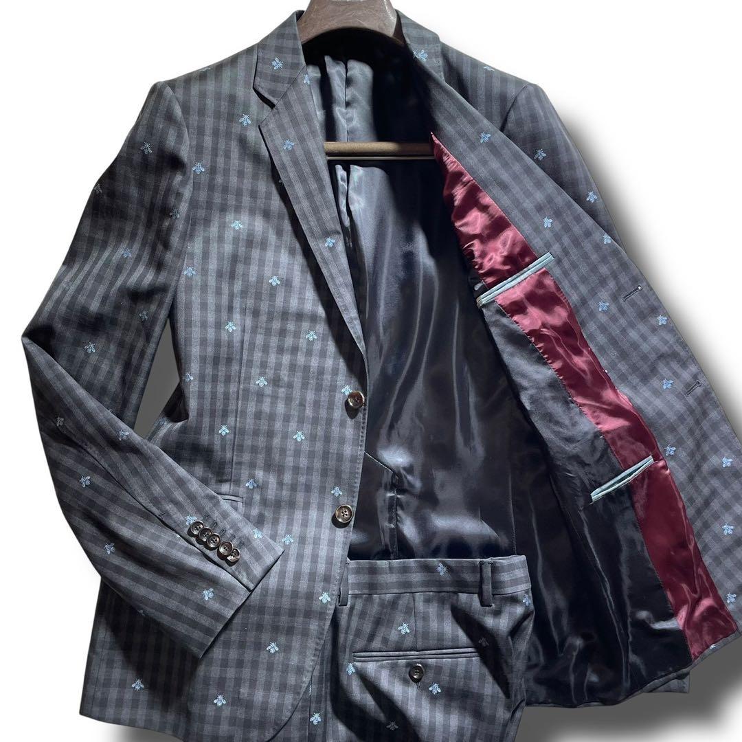 グッチ　現行！ミケーレ期　豪華ビー◎ スーツ セットアップ 50 XL