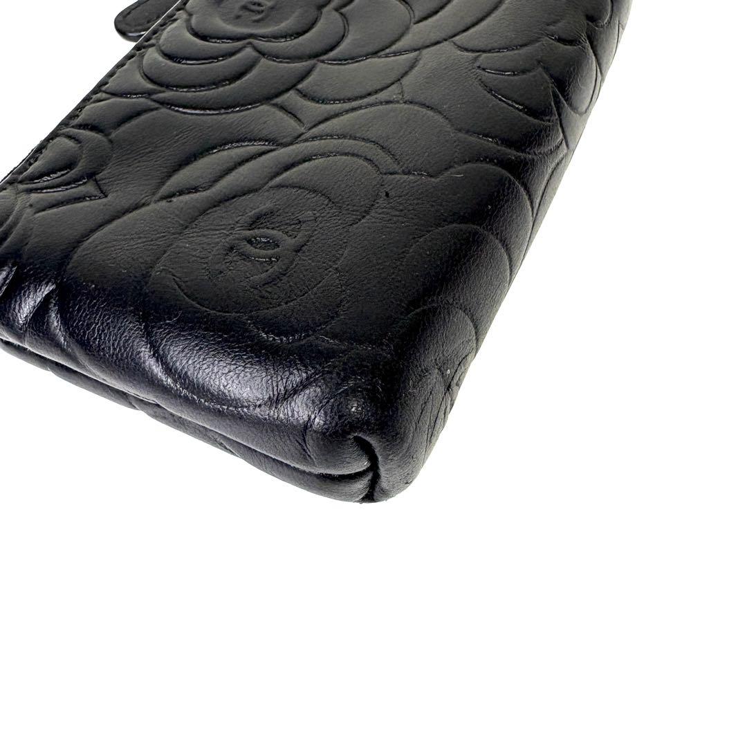 CHANEL シャネル ケース カメリア レザー ブラック