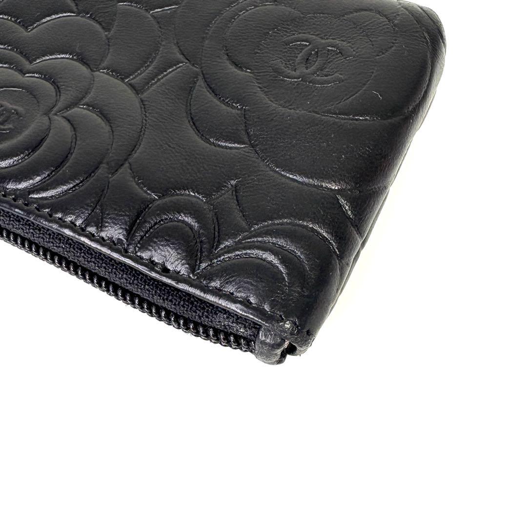 CHANEL シャネル ケース カメリア レザー ブラック