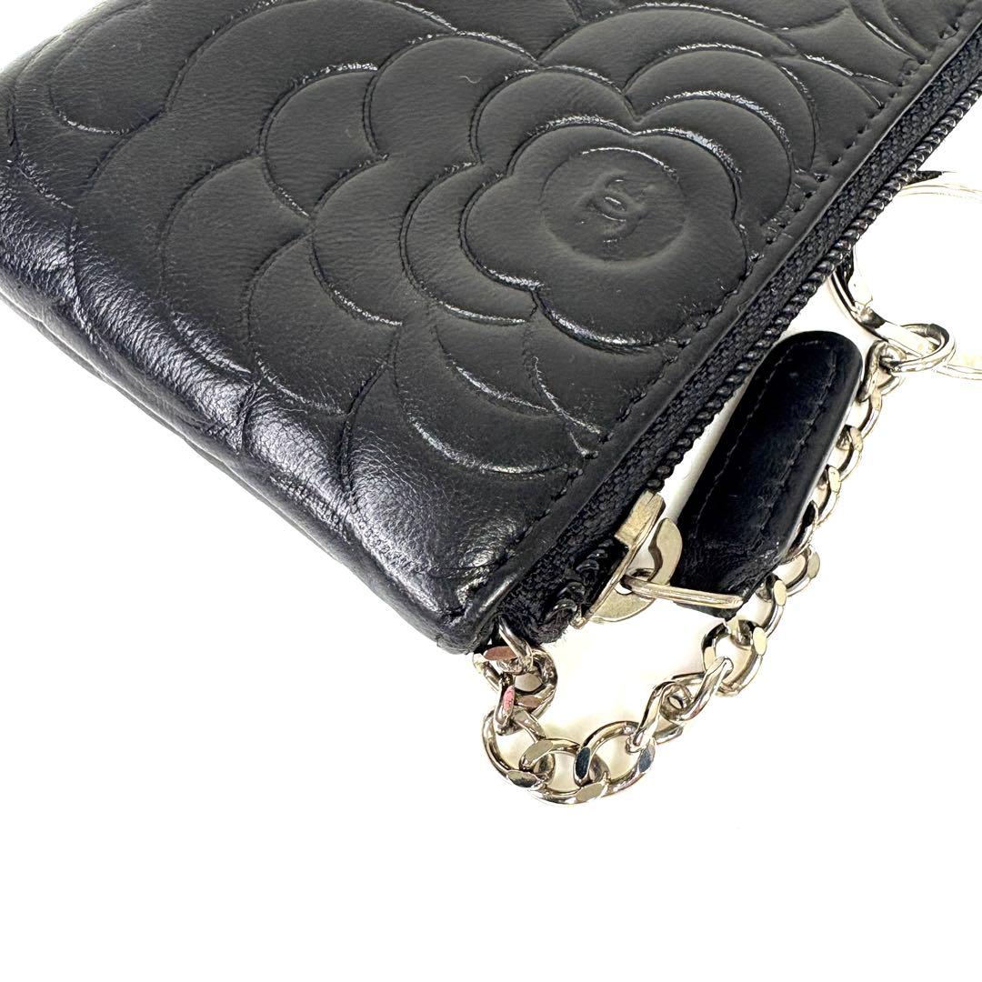 CHANEL シャネル ケース カメリア レザー ブラック