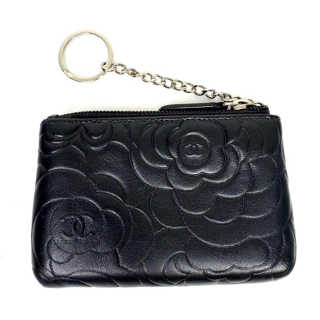 CHANEL シャネル ケース カメリア レザー ブラック