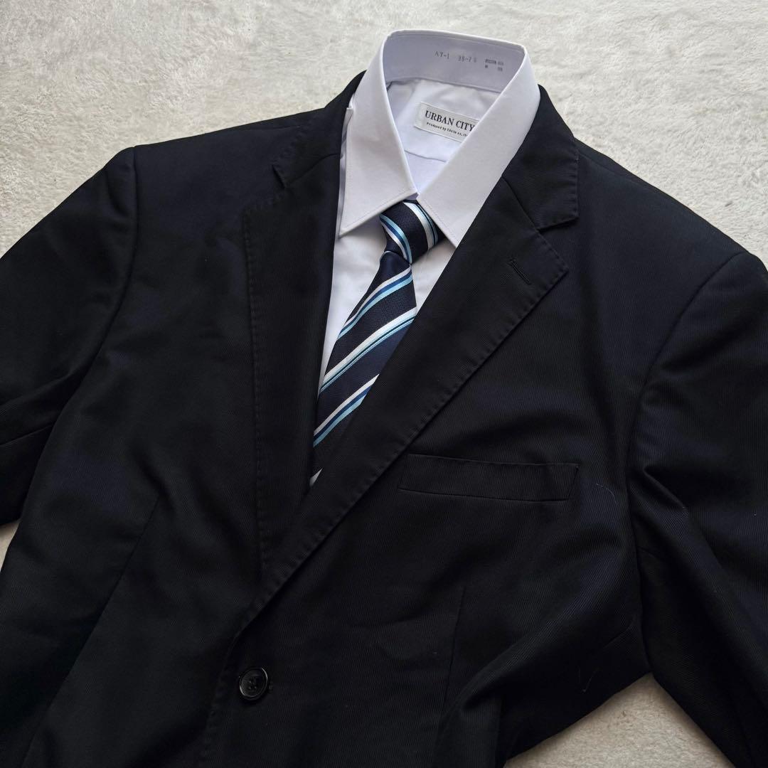 未使用級 ジョルジオアルマーニ スーツ セットアップ ネイビー シャドーロゴ