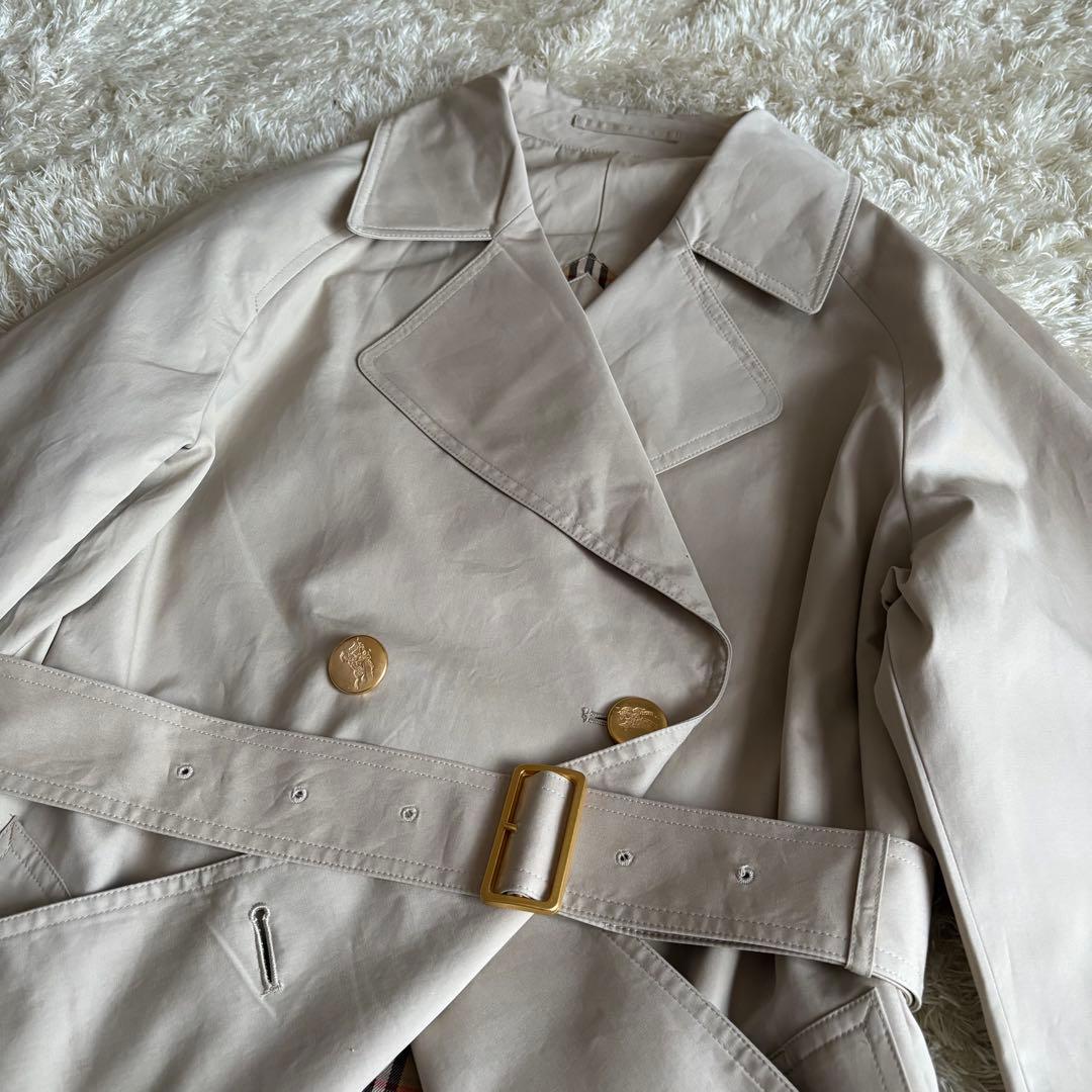バーバリー トレンチコート 金ボタン ノバチェック ベルト M相当