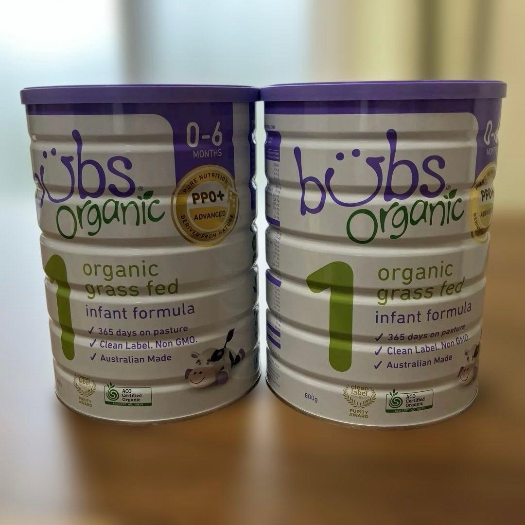 新品未開封　バブス粉ミルク牛　0から6ヶ月　オーガニックBUBS 800g 2缶