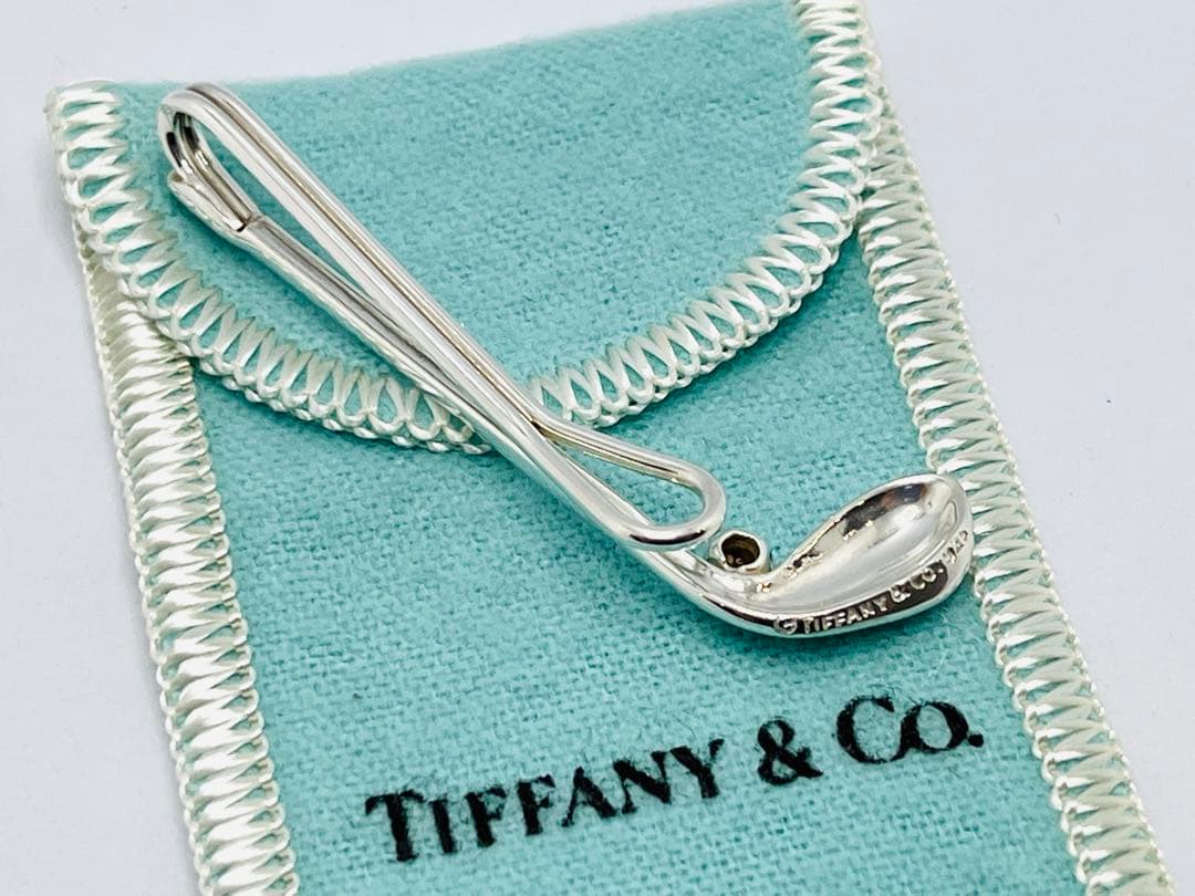 c743 美品　ティファニー　ゴルフクラブ　マネークリップ　ネクタイピン　925