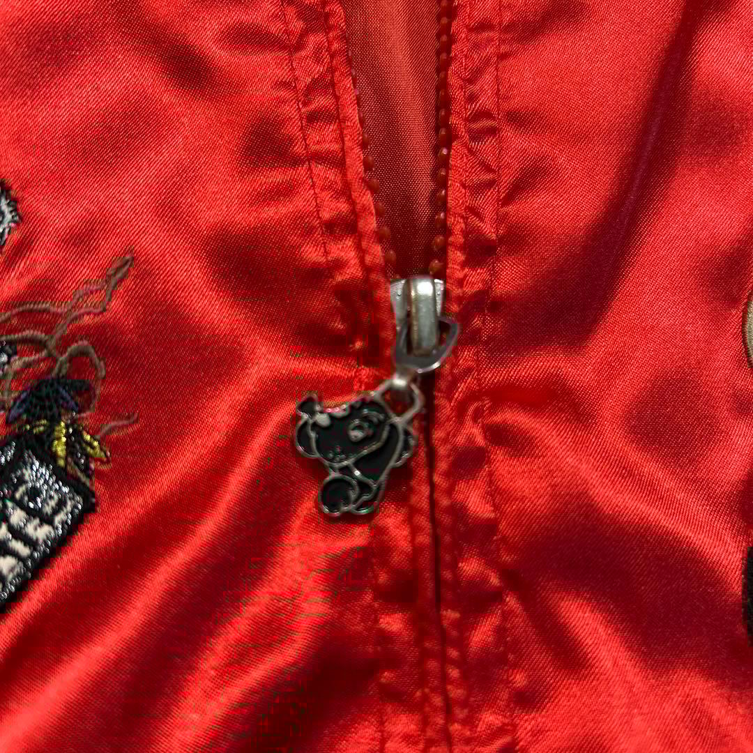 キ*ラ様 GALFY ガルフィー スカジャン 130 キッズ 刺繍 レッド ブラ