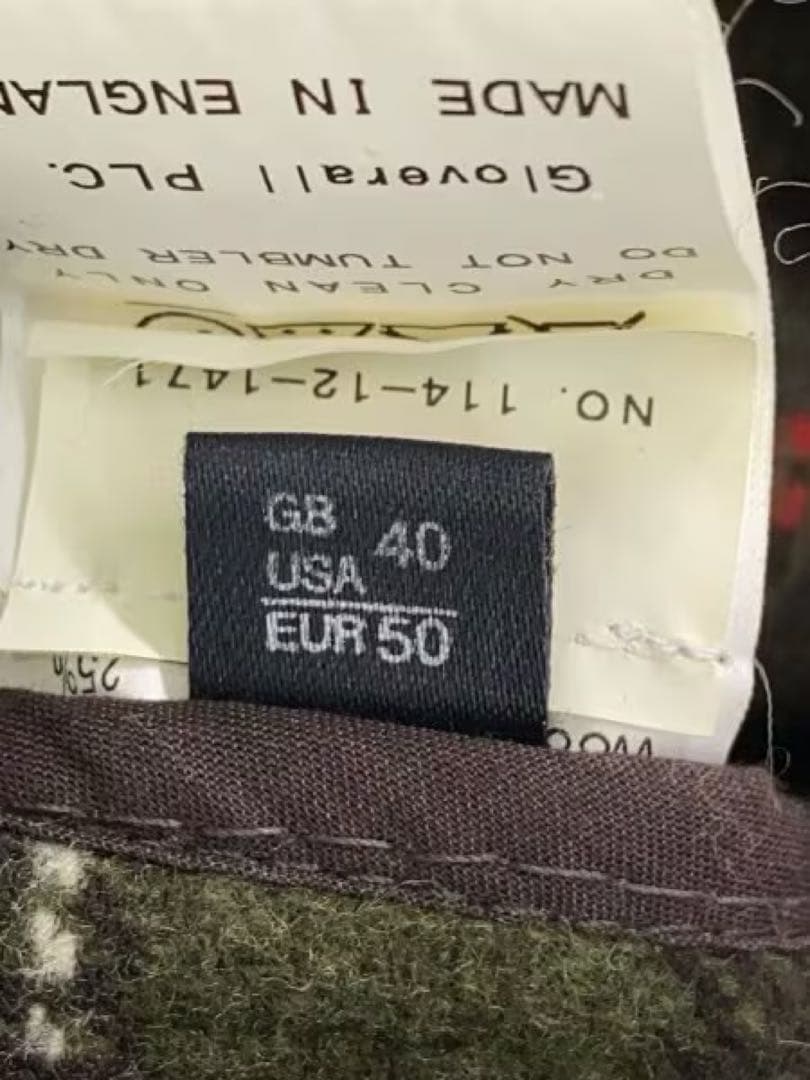★美品★ 英国製 グローバーオール ダッフルコート 裏地チェック USA40 L