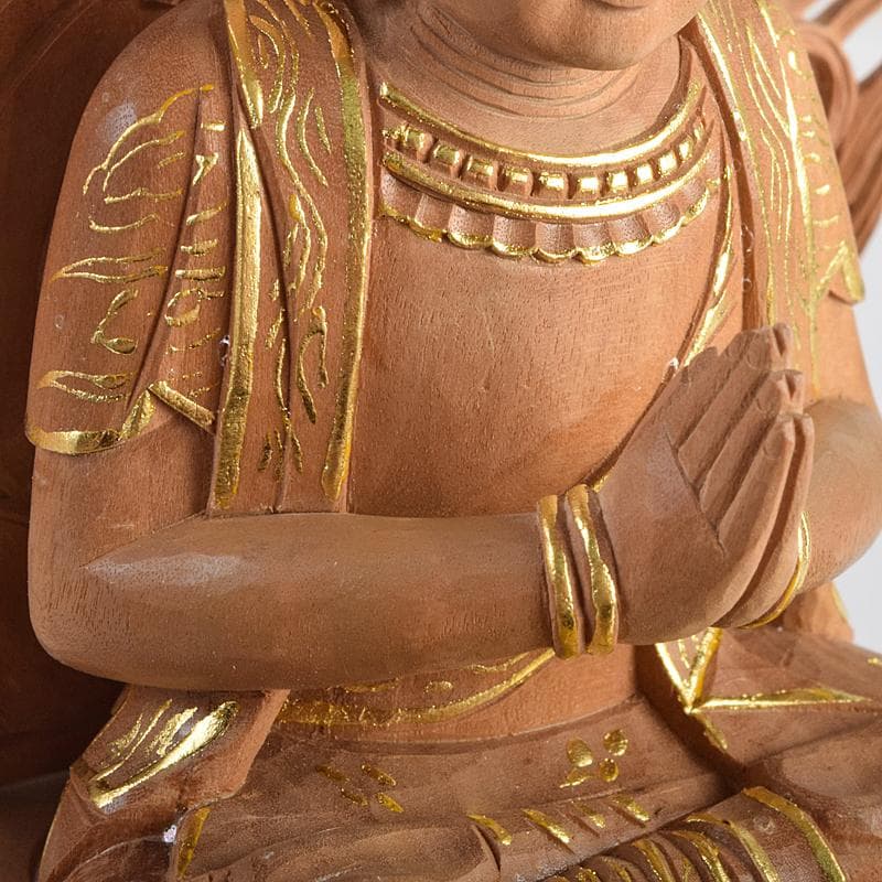 アンバサ松園大龍作白檀　普賢菩薩像　仏像　保証書付　共箱　D　R9410B