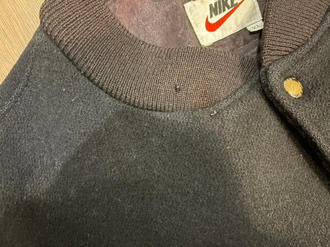 k*m様 希少 NIKE 90s 袖レザー スタジャン NIKE TOWN ブラ