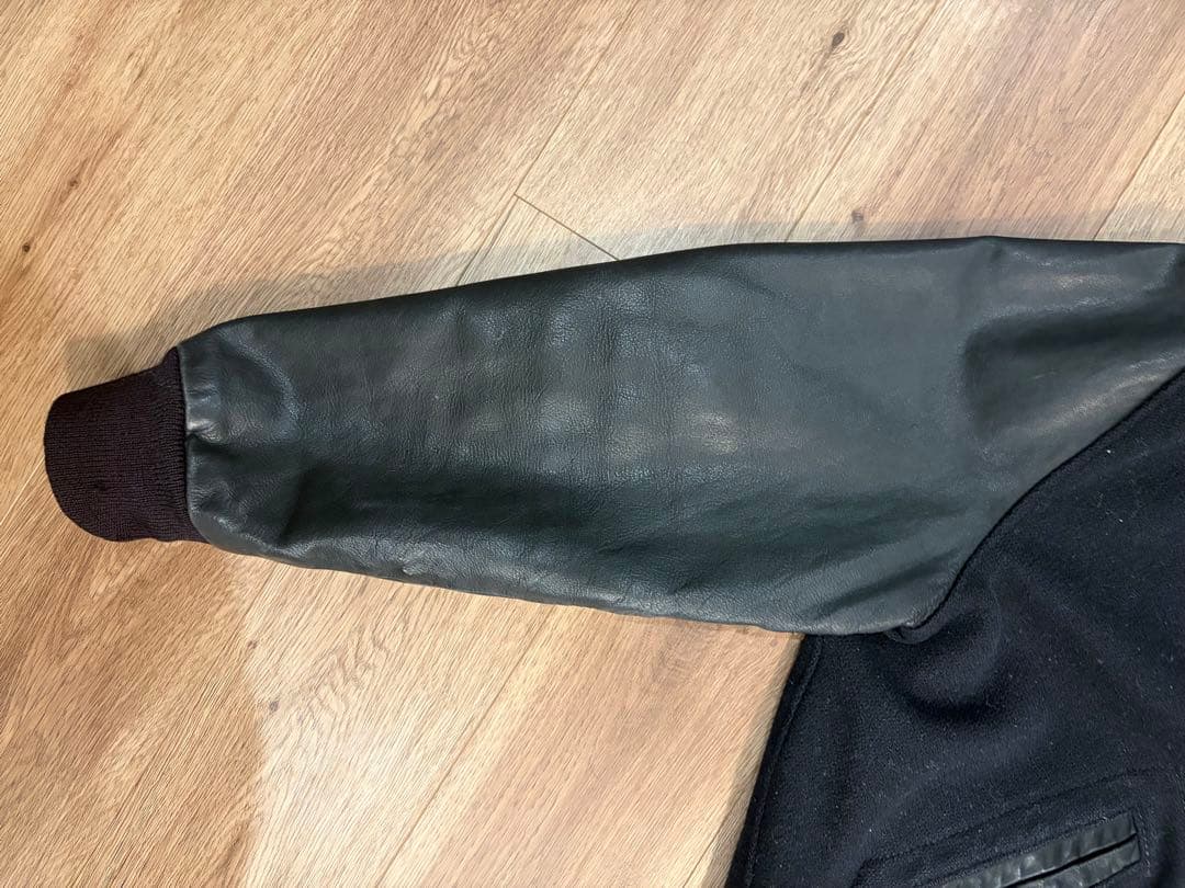 k*m様 希少 NIKE 90s 袖レザー スタジャン NIKE TOWN ブラ