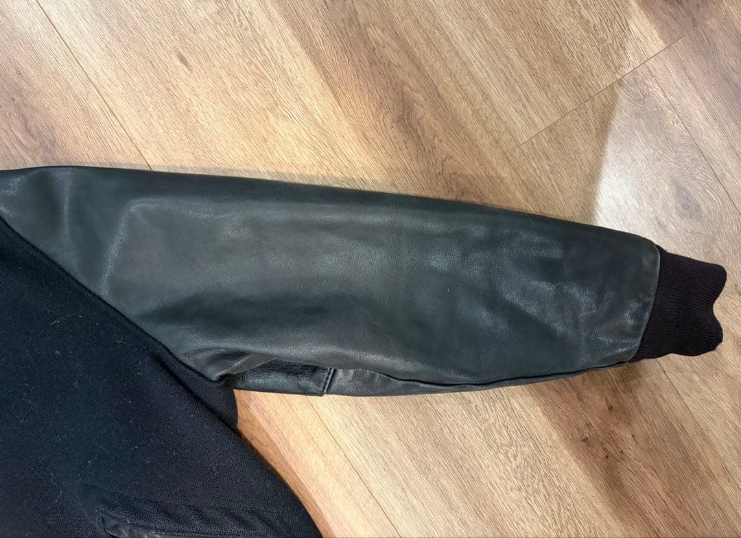 k*m様 希少 NIKE 90s 袖レザー スタジャン NIKE TOWN ブラ