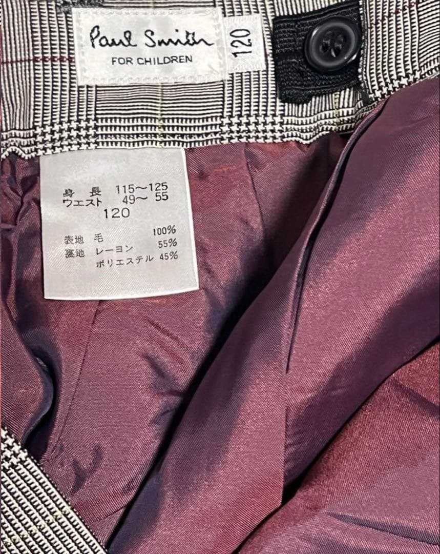 卒園式　入学式　ポールスミス グレー チェック柄 スーツセット