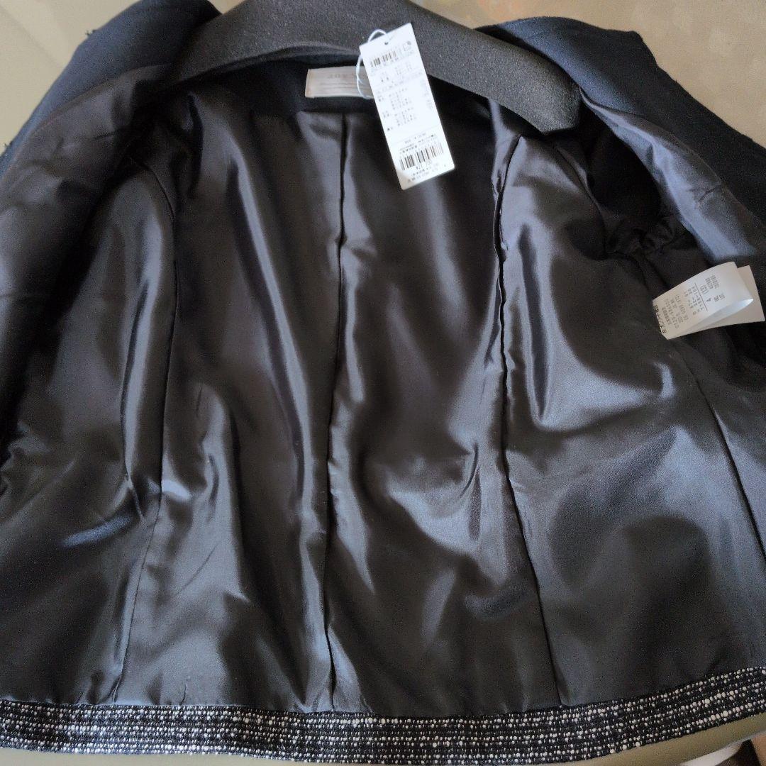 ANY SIS新品タグ付き ノーカラーツイードジャケット１３号