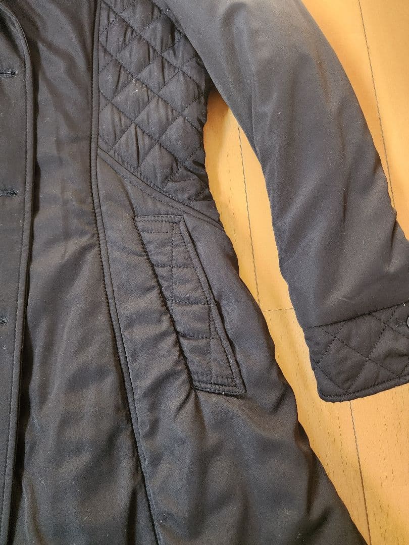 【美品】伊太利屋　キルティング中綿　Xライン　ロングコート