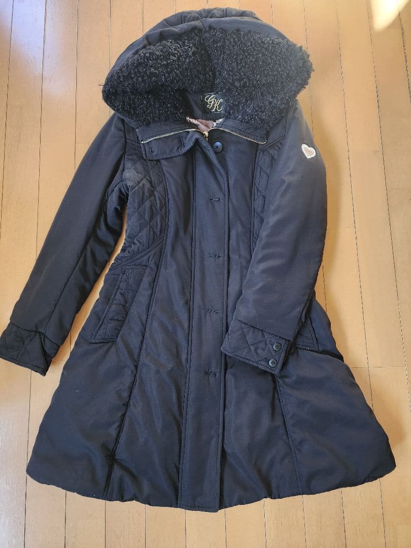 【美品】伊太利屋　キルティング中綿　Xライン　ロングコート