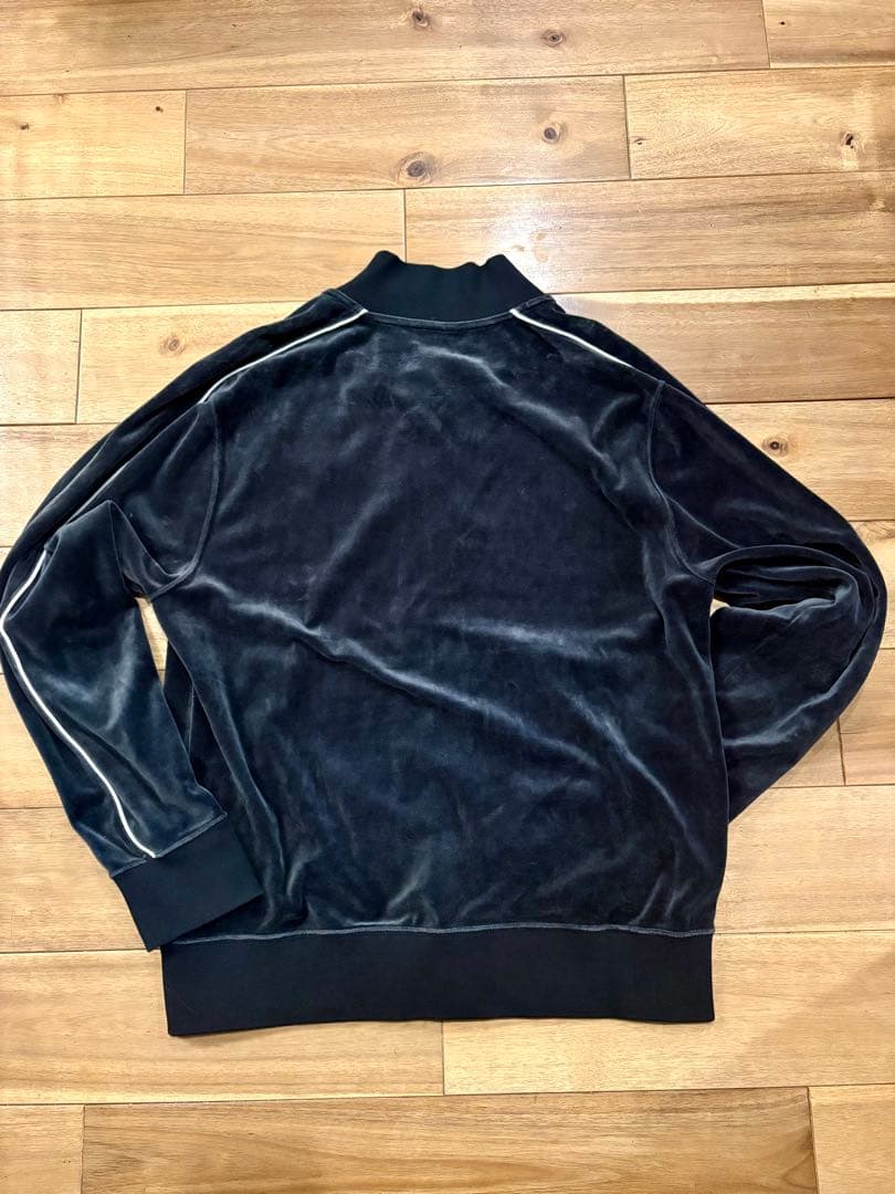 美品　ナイキ　ベロア　ワンポイントロゴ　刺繍ロゴ　トラックトップ　M　ブラック