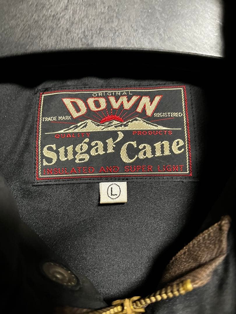 シュガーケーン ダウンベスト 黒 L レザーヨーク SUGAR CANE