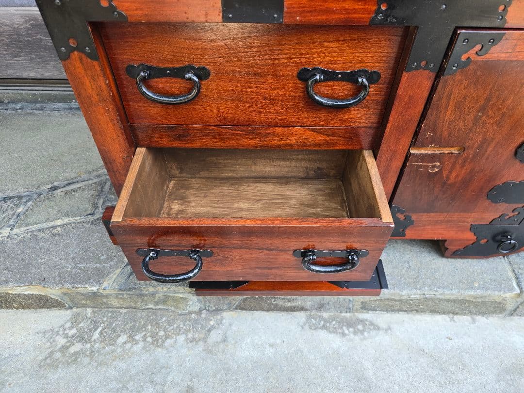 キャスター付き 箪笥 船箪笥 タンス　木製家具 収納家具 キャビネット