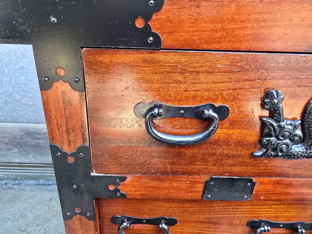 キャスター付き 箪笥 船箪笥 タンス　木製家具 収納家具 キャビネット