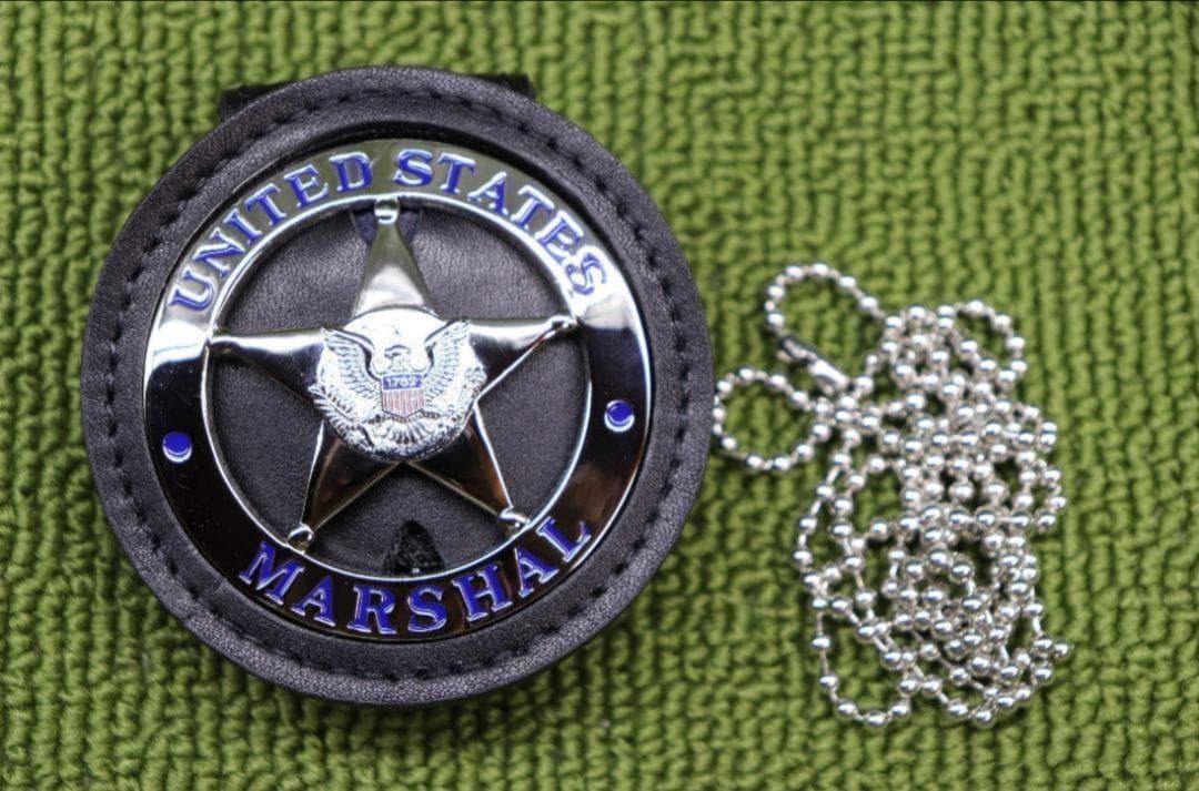 嵌込型 US MARSHALS USMS マーシャル バッジ レザー レプリカ