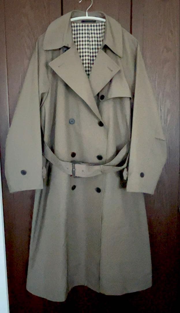 【美品】ユニクロトレンチコートリラックスフィット　カーキ XL