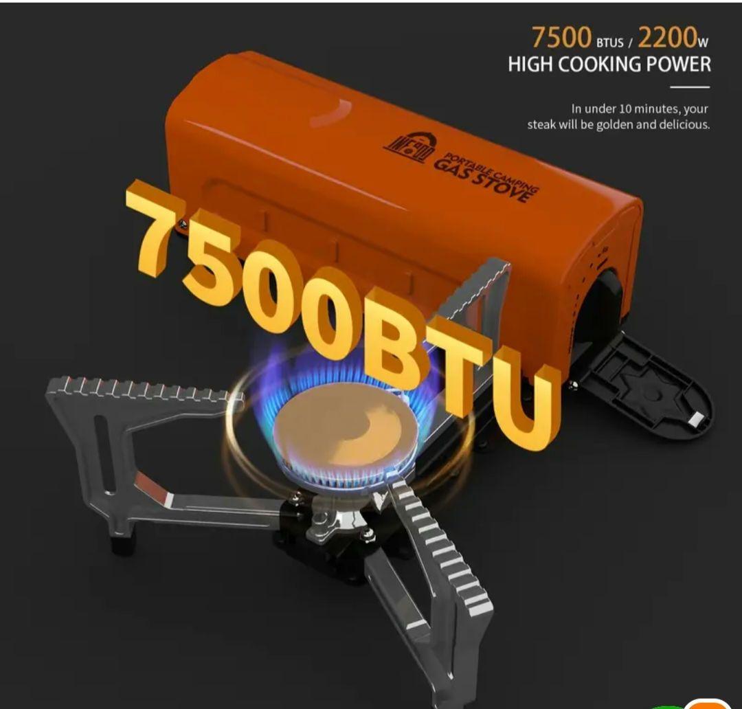 アウトドア等／折りたたみポータブルガスコンロ／緑色／コンパクト設計