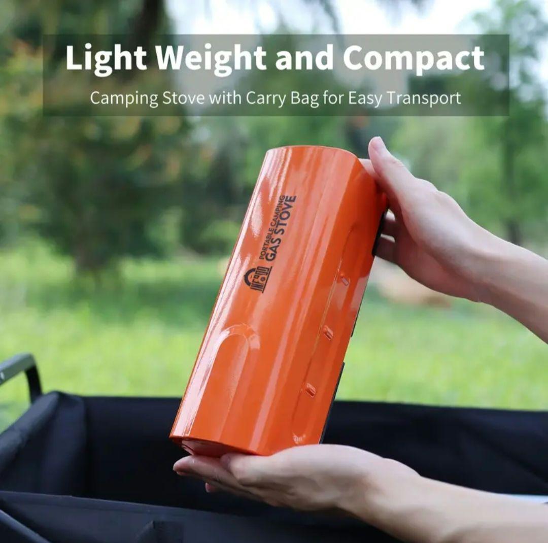 アウトドア等／折りたたみポータブルガスコンロ／緑色／コンパクト設計