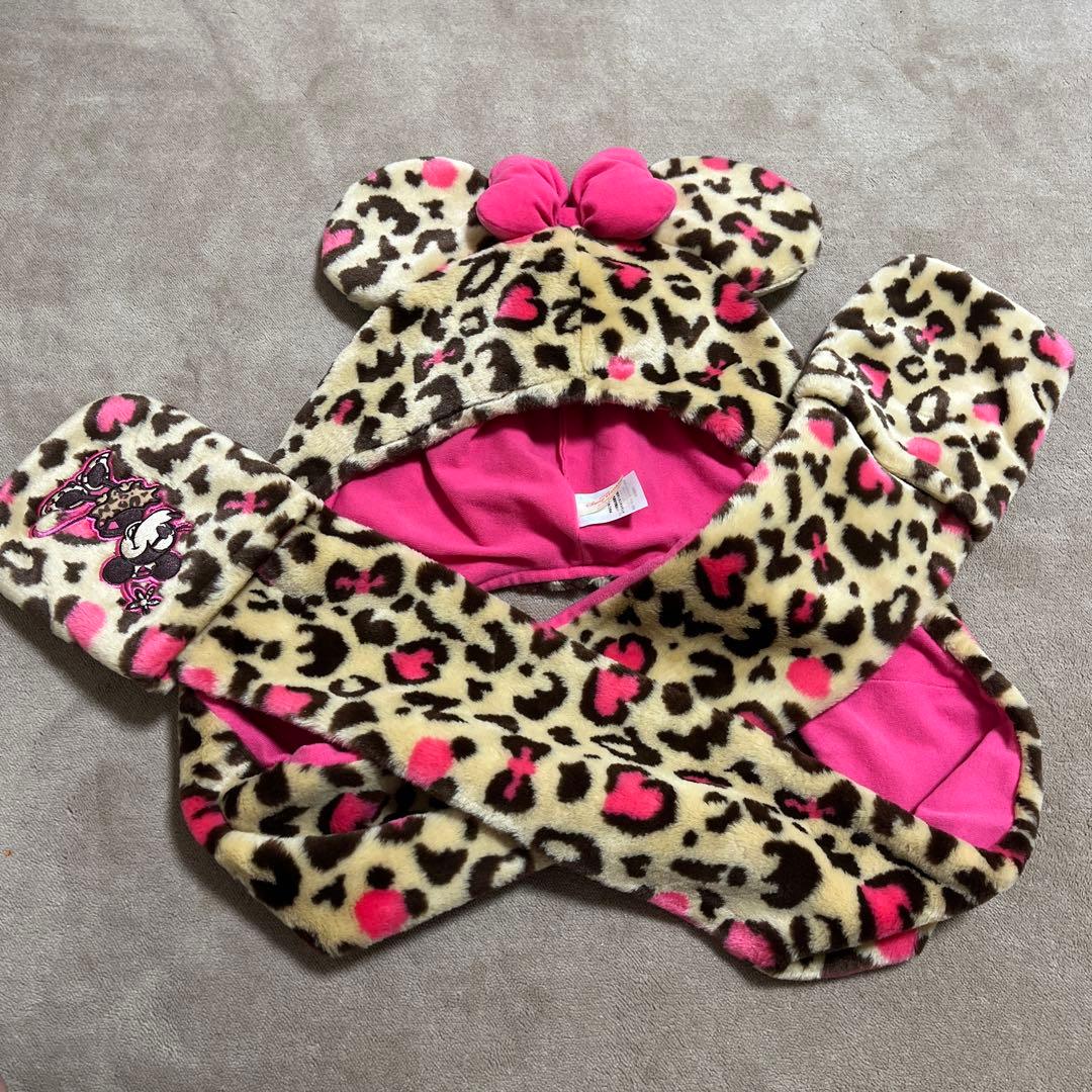 ヒョウ柄マフラーキャップ