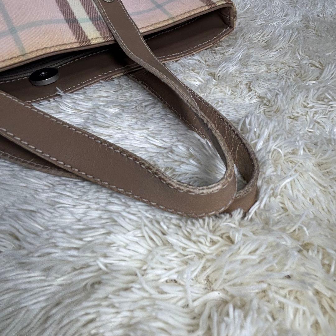 バーバリー　トート ショルダー バッグ チェック ピンク FF95 A4サイズ