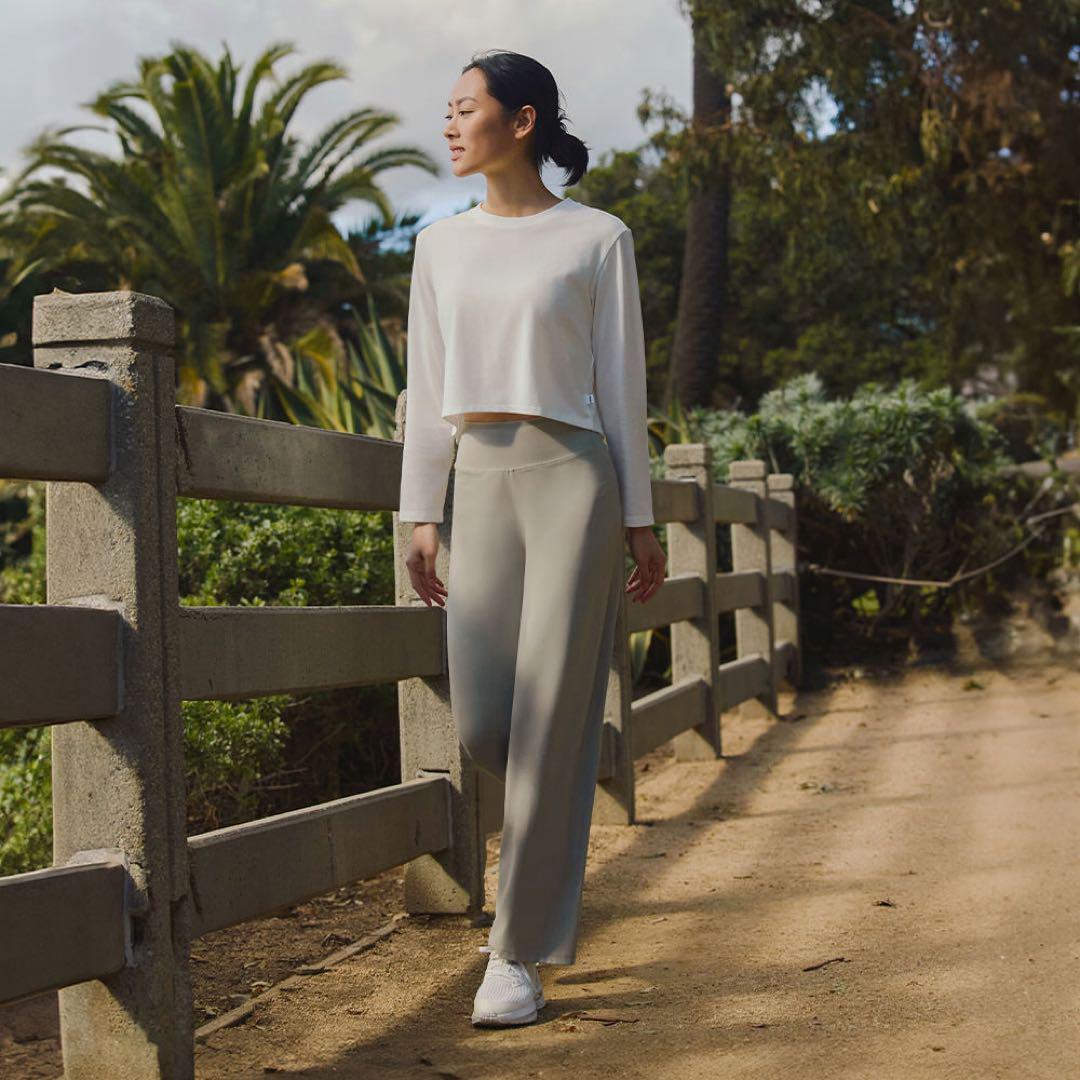 アンダール　セミワイドレギンス　andar ロング　M　ハッシュドグレイ