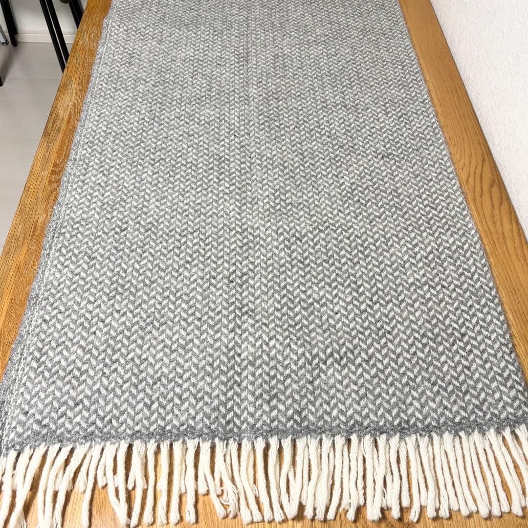 【美品】KLIPPAN クリッパン ウール ブランケット ポルカ グレー